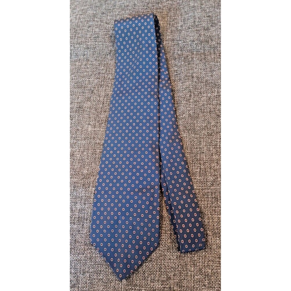 Jeffrey Banks Tie 70s 80s 90s Y2K John Spruance Blue Red White 3.25 Wide 57 Long